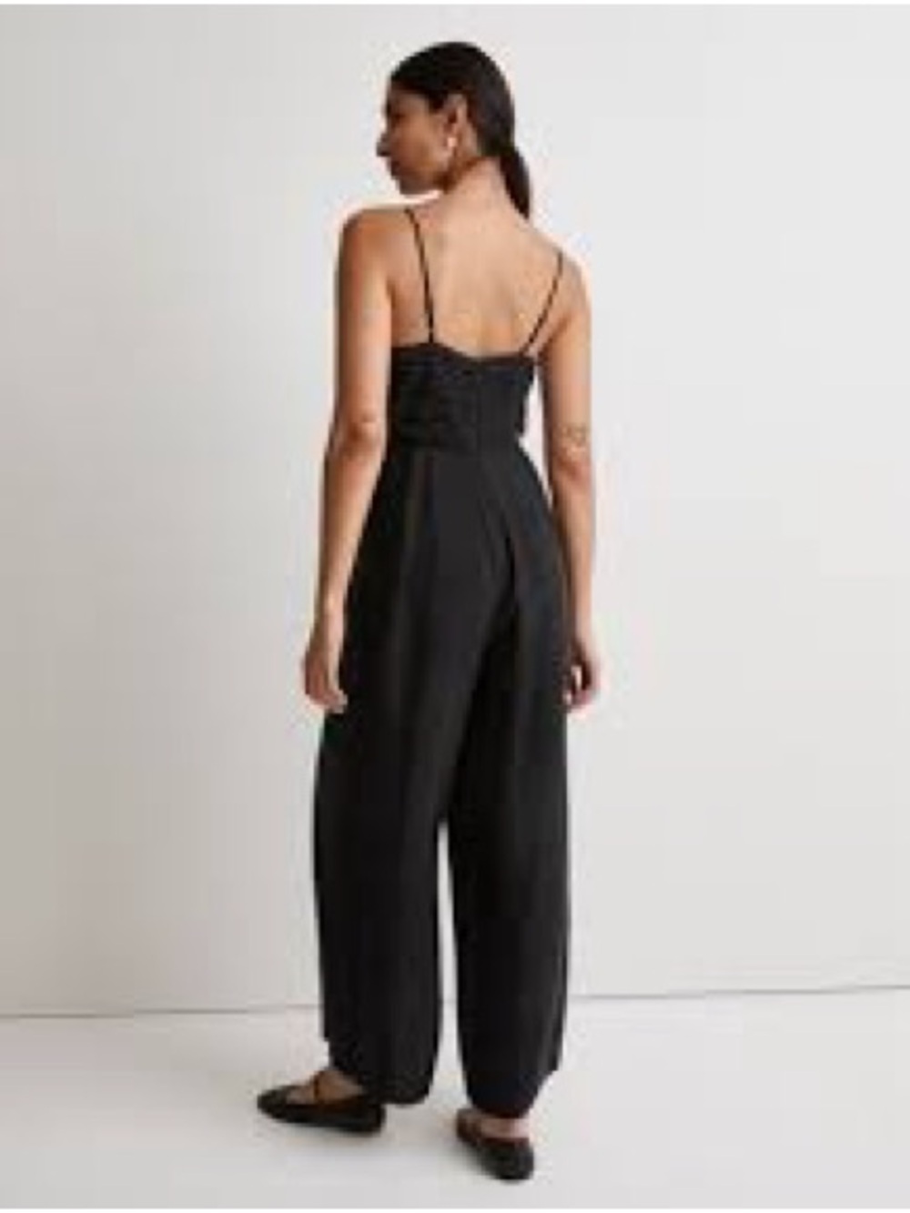 Madewell Black Cami Wide Leg Jumpsuit Size 4 Boho Western preppy linen - Picture 2 of 9